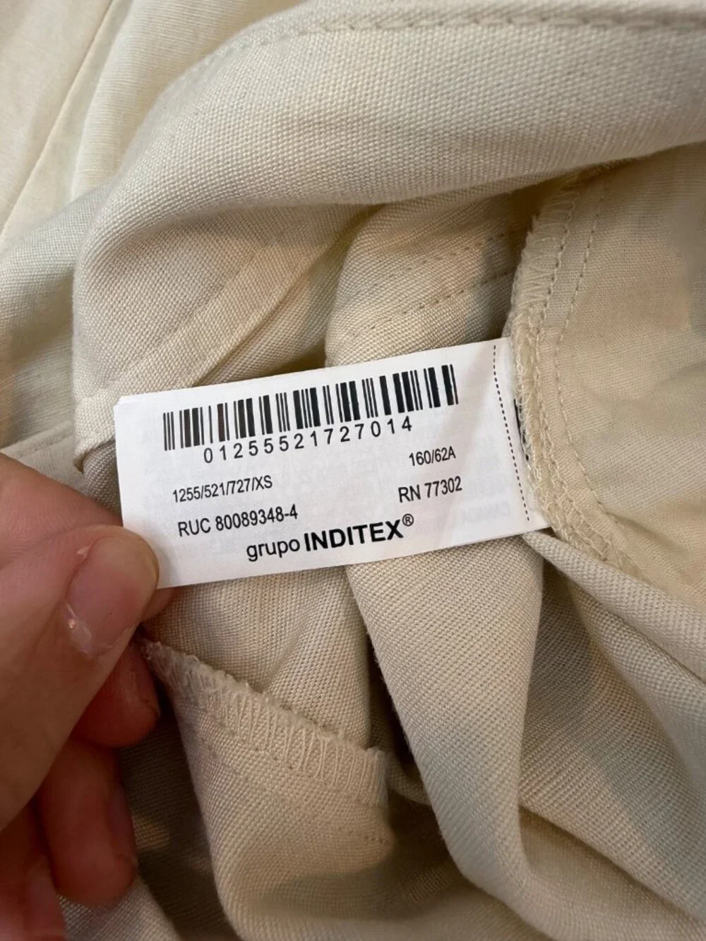 Zara Women's High Rise Pleated Wide Leg Pant Size XS Vanilla White Linen Blend